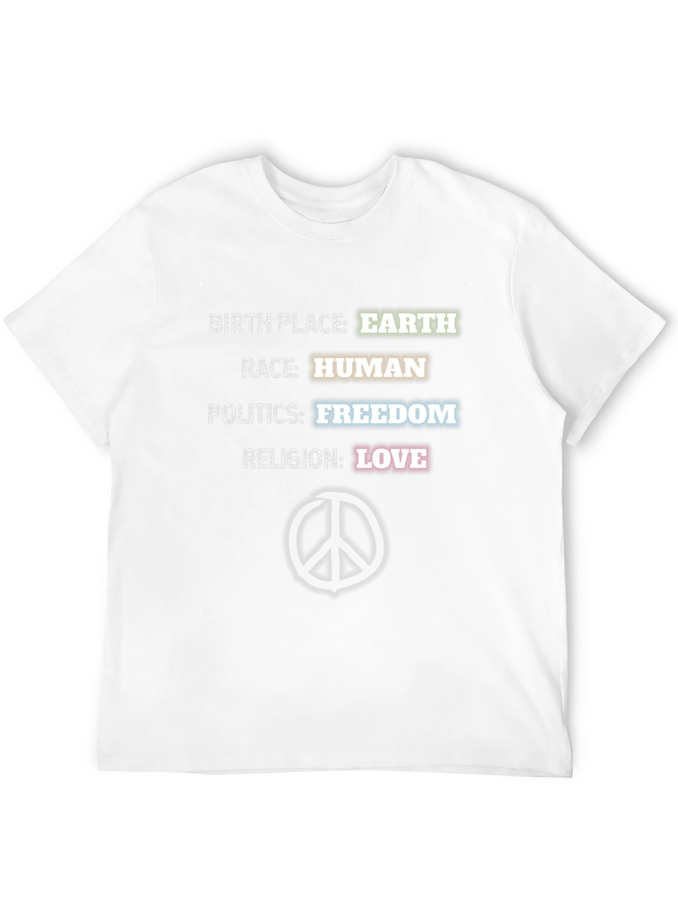 Earth Human Freedom Love T-Shirt Peace Sign