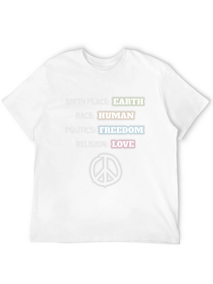 Earth Human Freedom Love T-Shirt Peace Sign