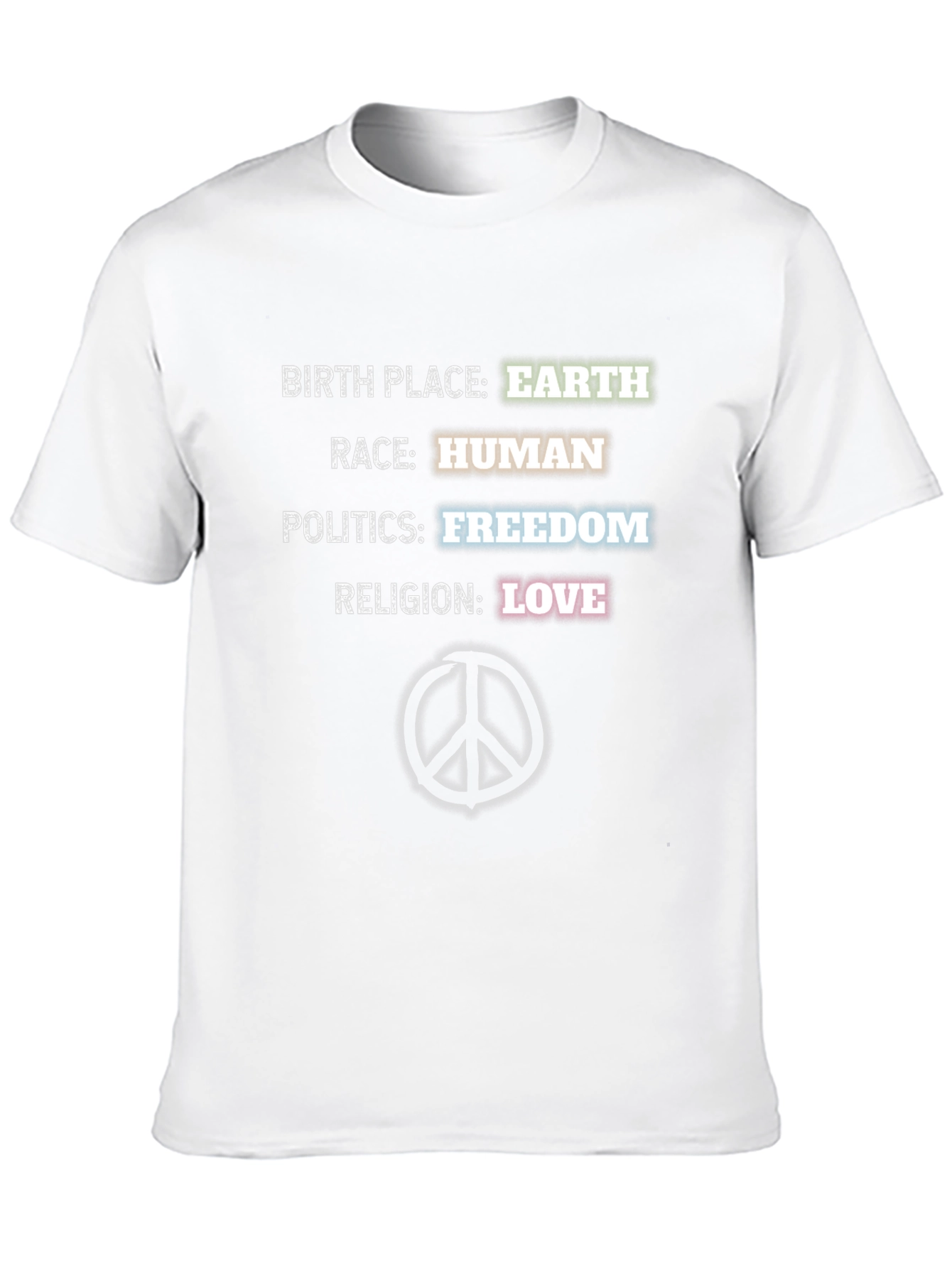 Earth Human Freedom Love T-Shirt Peace Sign