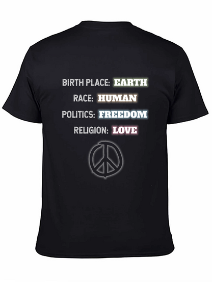 Earth Human Freedom Love T-Shirt Peace Sign
