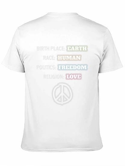 Earth Human Freedom Love T-Shirt Peace Sign