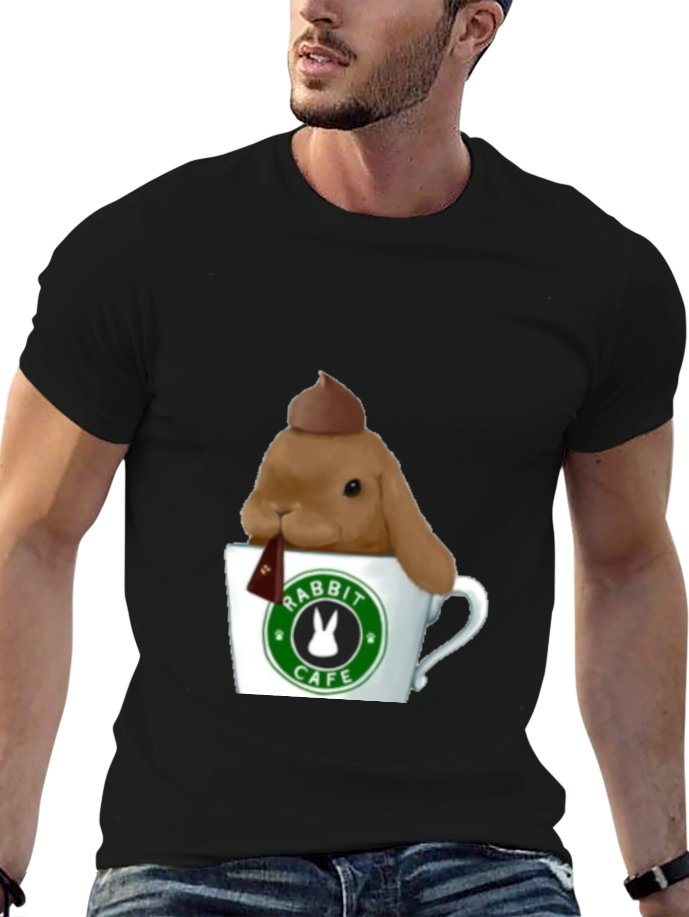 Rabbit Cafe Tee - Cute Bunny T-Shirt