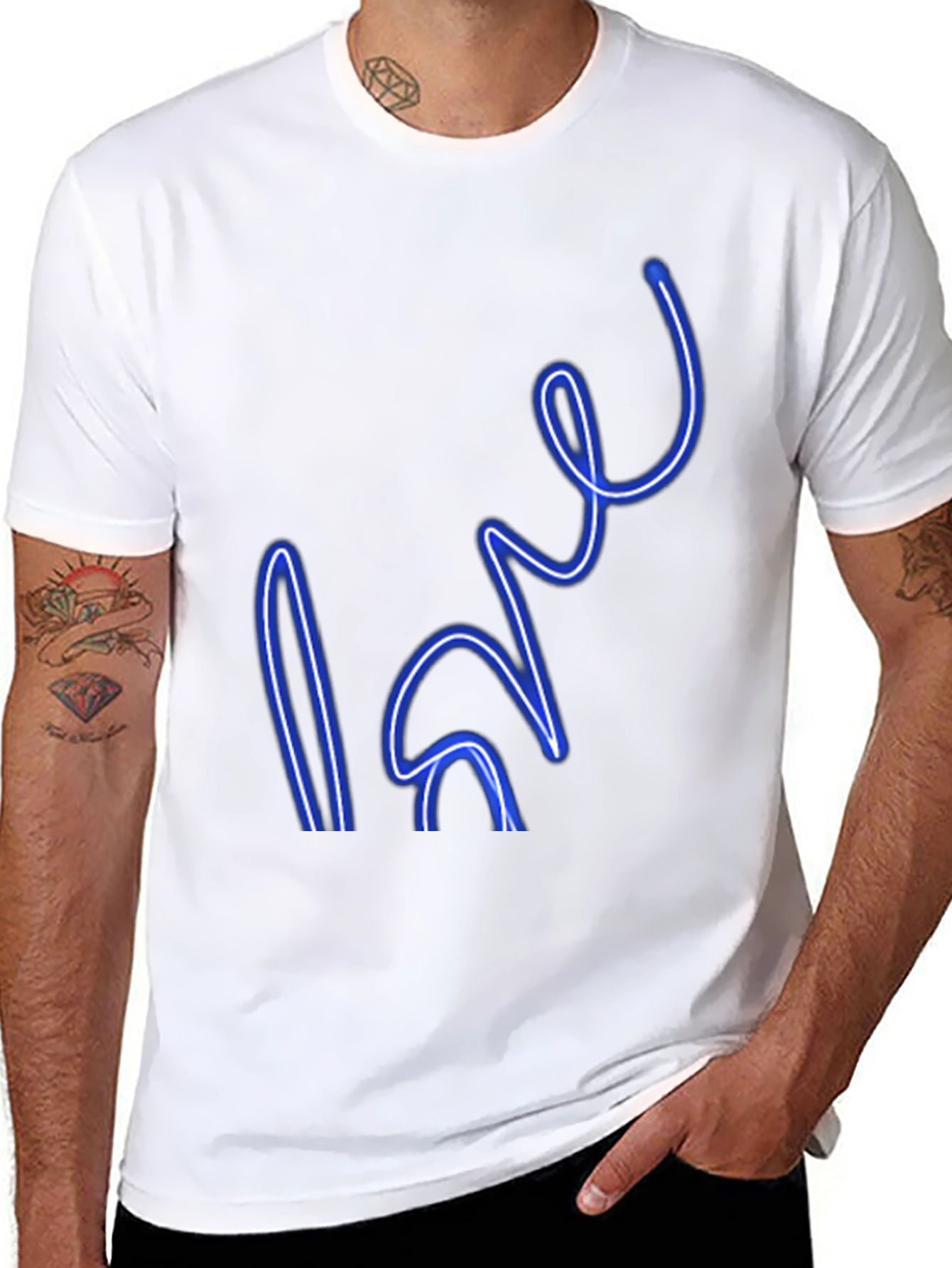 Neon Love Graphic Black T-Shirt