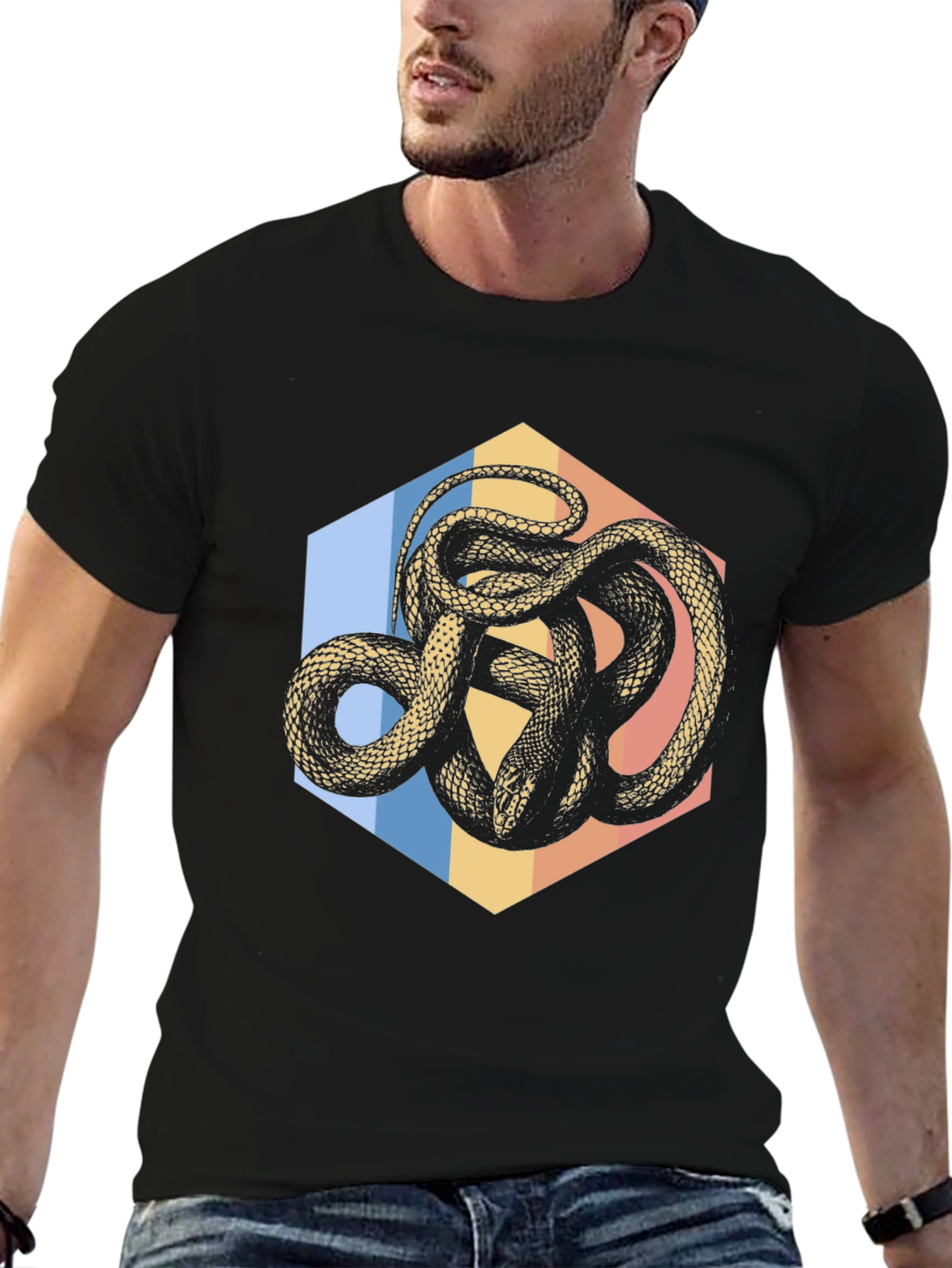 Snake Hexagon Graphic Tee