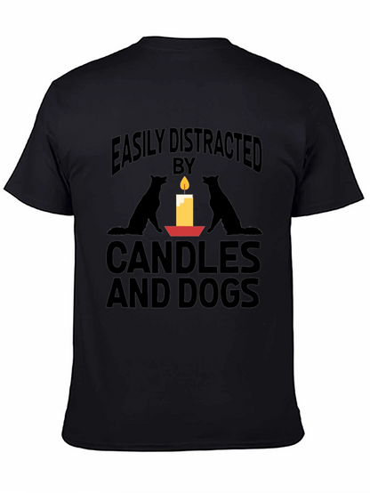 Easily Distracted By Candles And Dogs T-Shirt