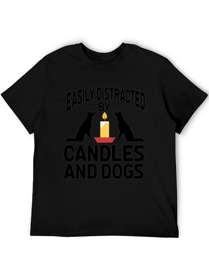 Easily Distracted By Candles And Dogs T-Shirt