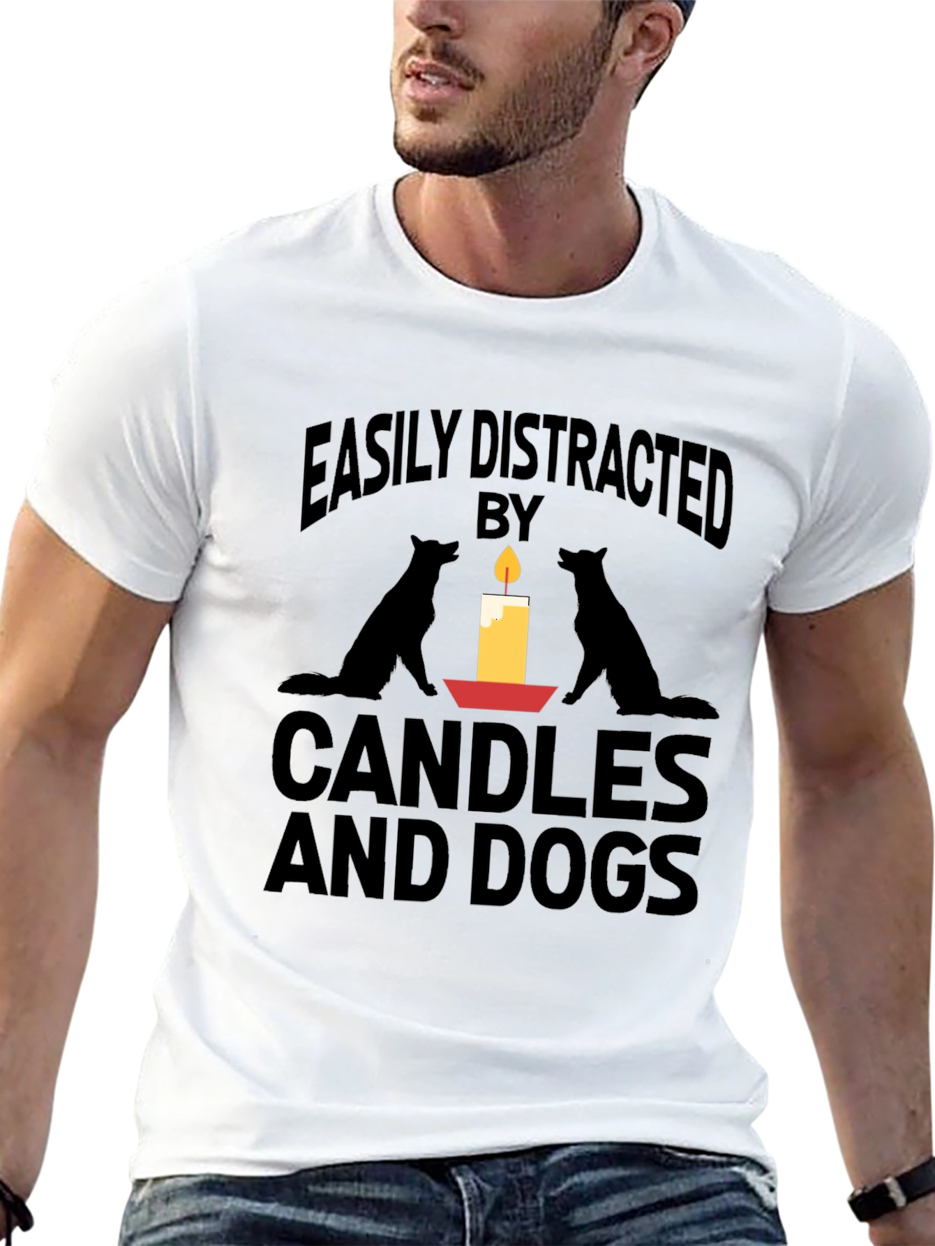 Easily Distracted By Candles And Dogs T-Shirt