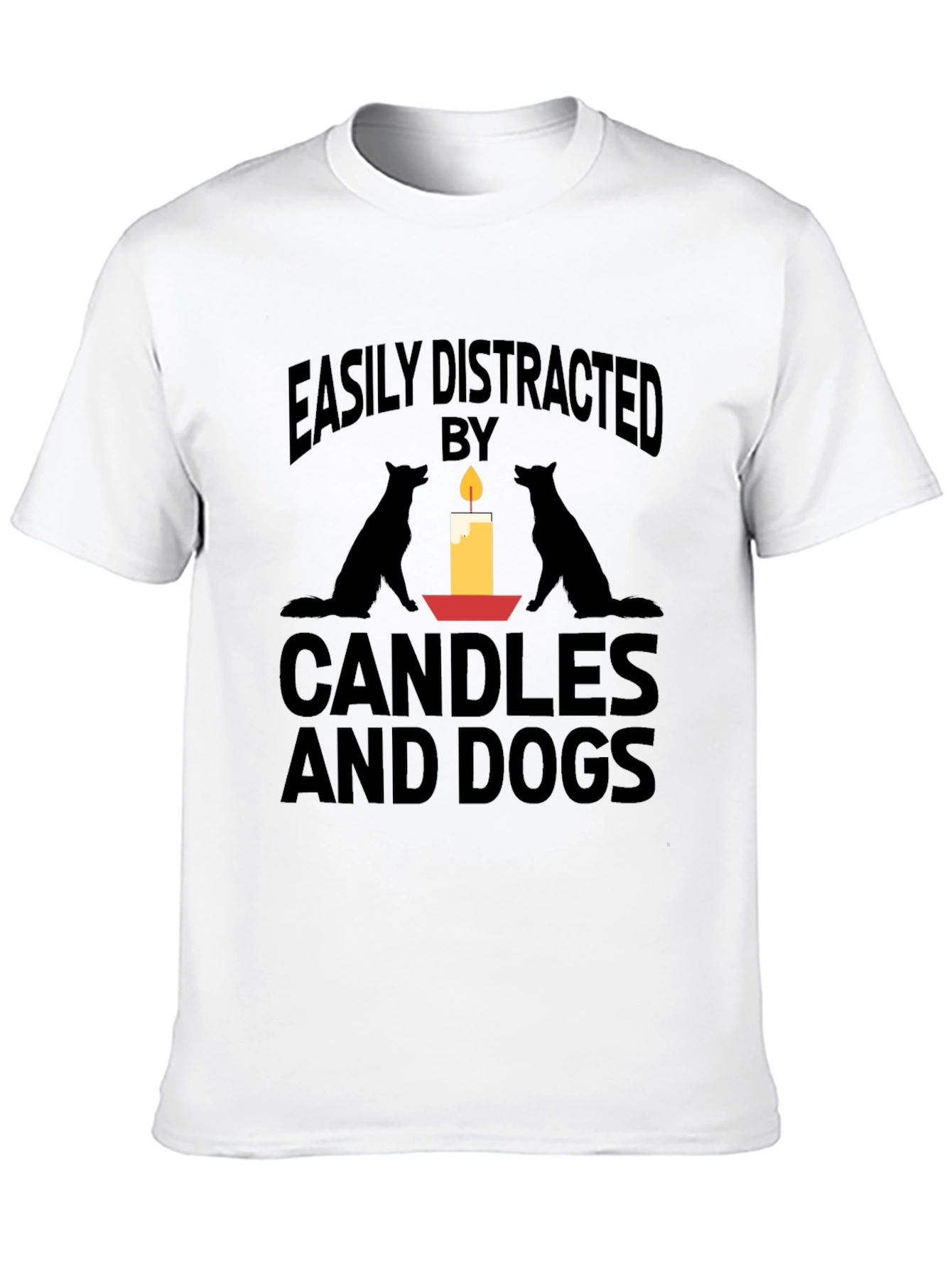 Easily Distracted By Candles And Dogs T-Shirt