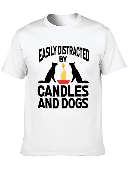 Easily Distracted By Candles And Dogs T-Shirt