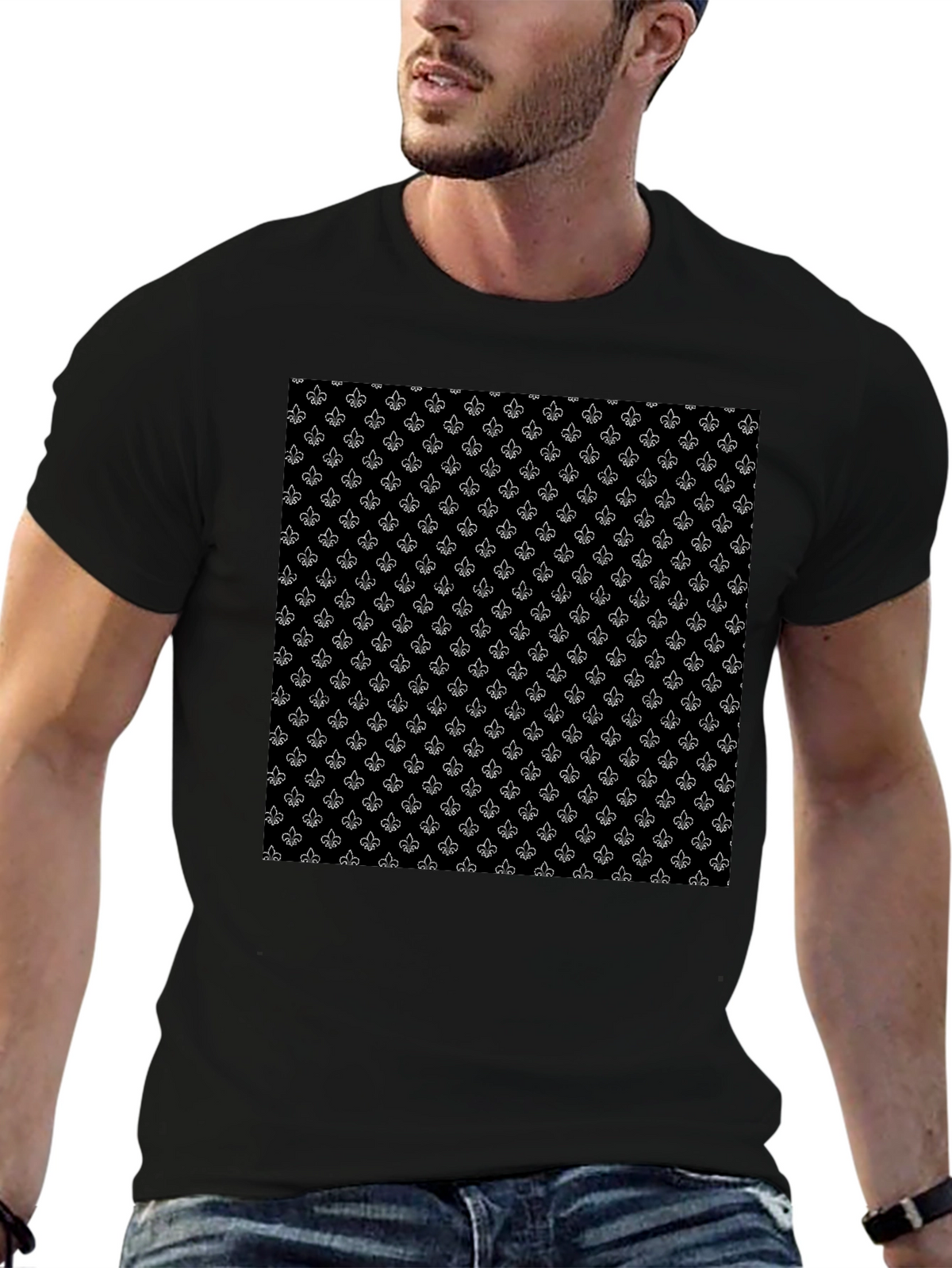 Fleur-de-Lis Pattern T-Shirt - Classic Design