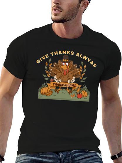 Give Thanks Thanksgiving Turkey Graphic Tee