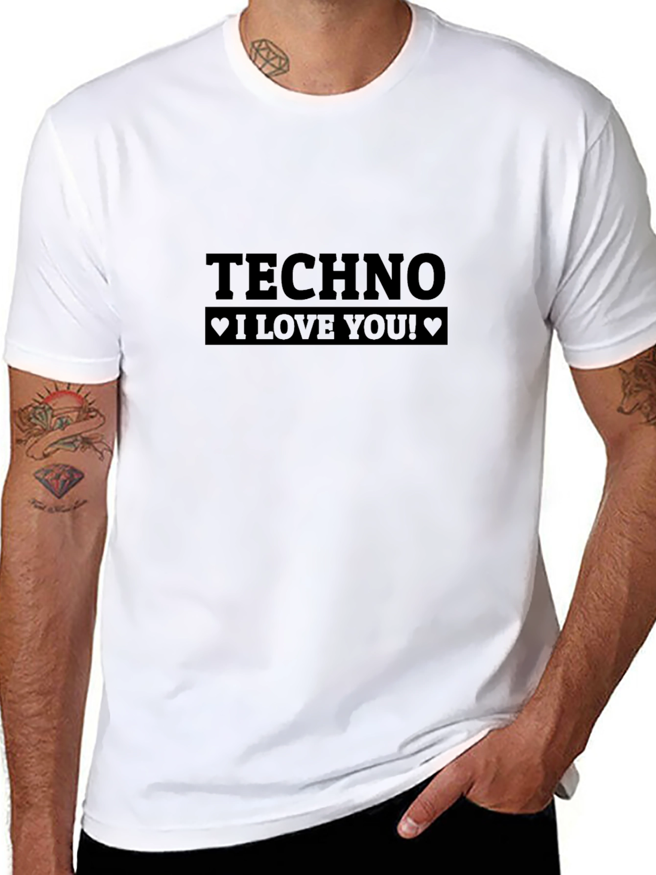 Techno I Love You Black T-Shirt