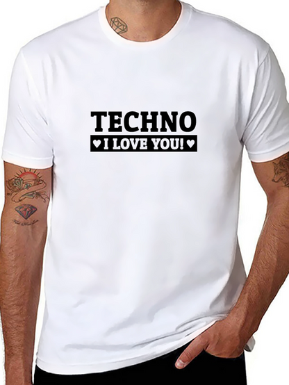 Techno I Love You Black T-Shirt
