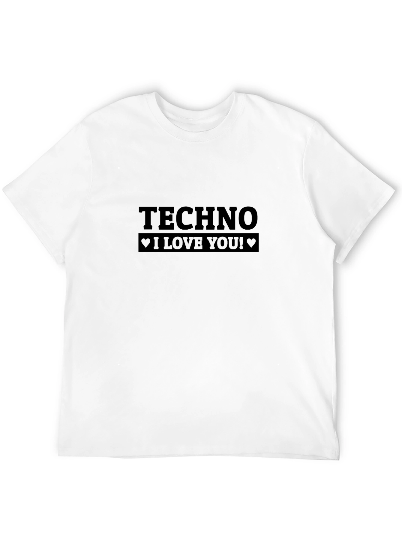 Techno I Love You Black T-Shirt