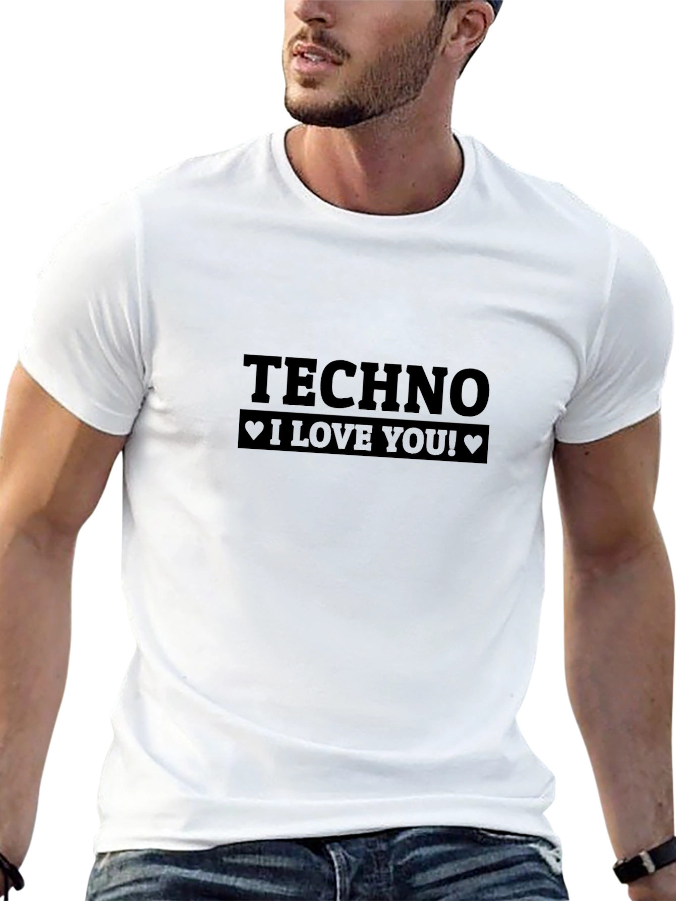 Techno I Love You Black T-Shirt