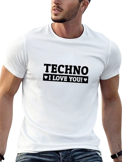 Techno I Love You Black T-Shirt