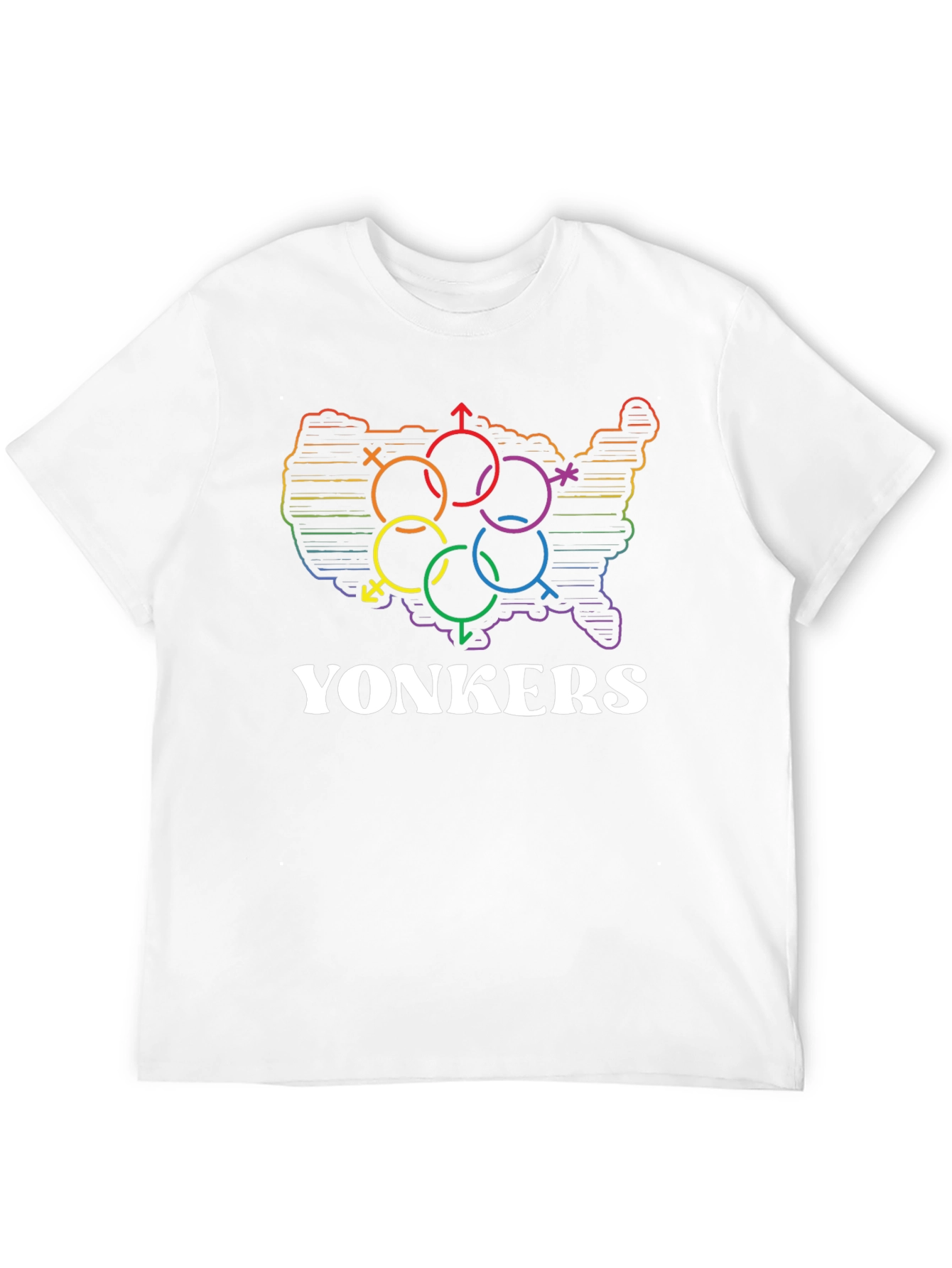 Yonkers LGBTQ+ Pride USA Map T-Shirt