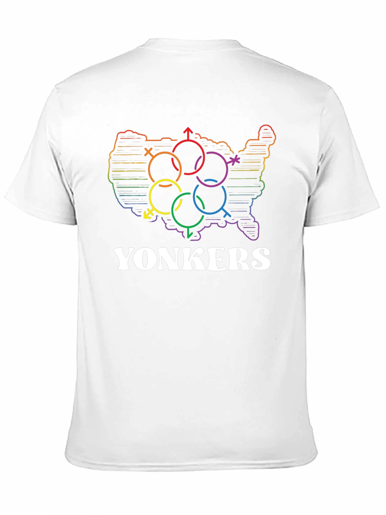 Yonkers LGBTQ+ Pride USA Map T-Shirt