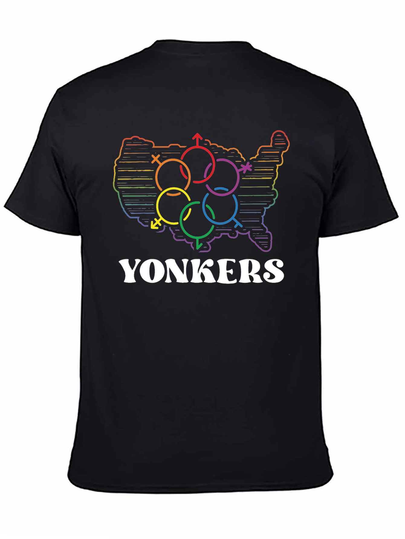 Yonkers LGBTQ+ Pride USA Map T-Shirt