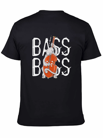 Cat Bass Player Graphic T-Shirt
