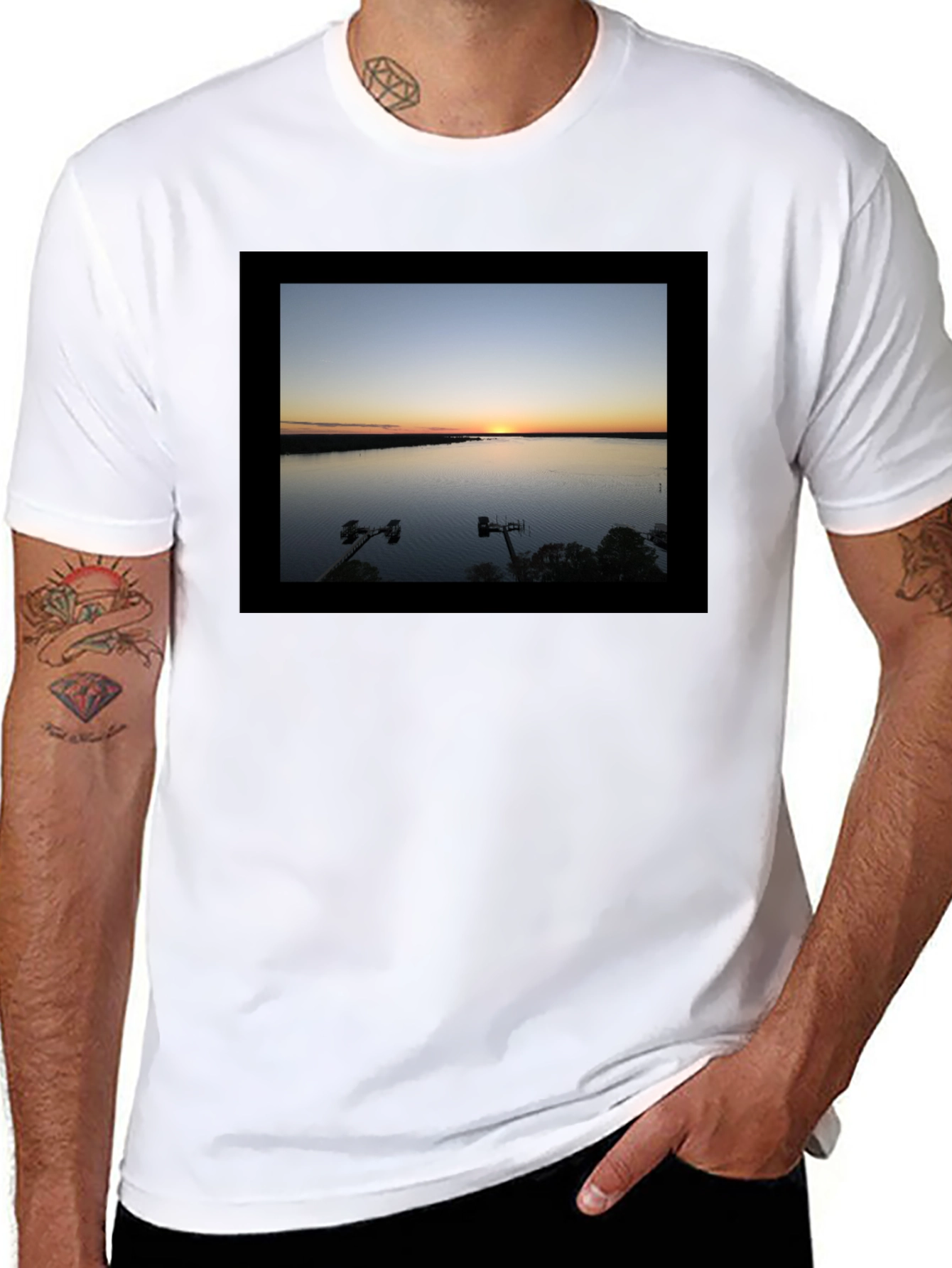 Sunset Lake Graphic Tee - Black