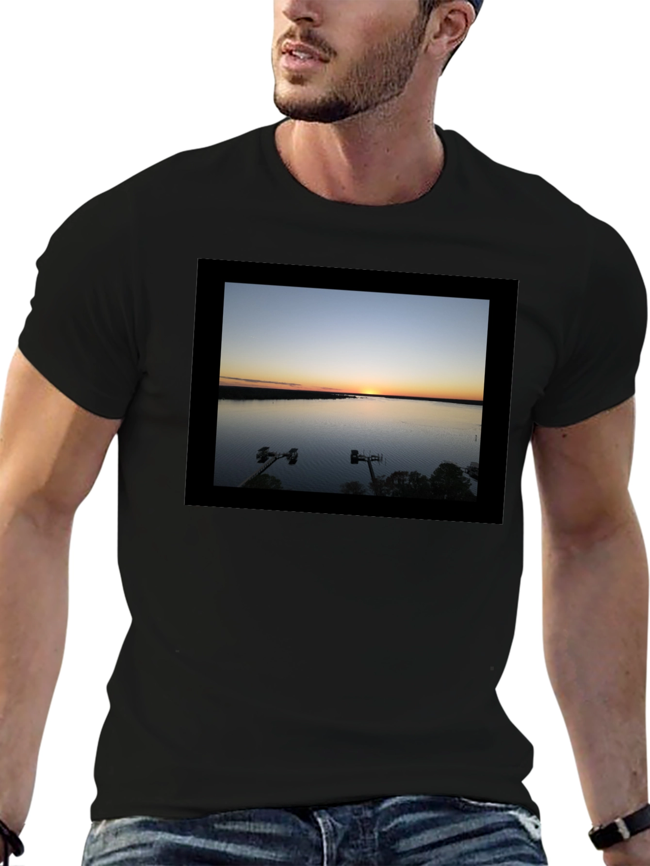 Sunset Lake Graphic Tee - Black