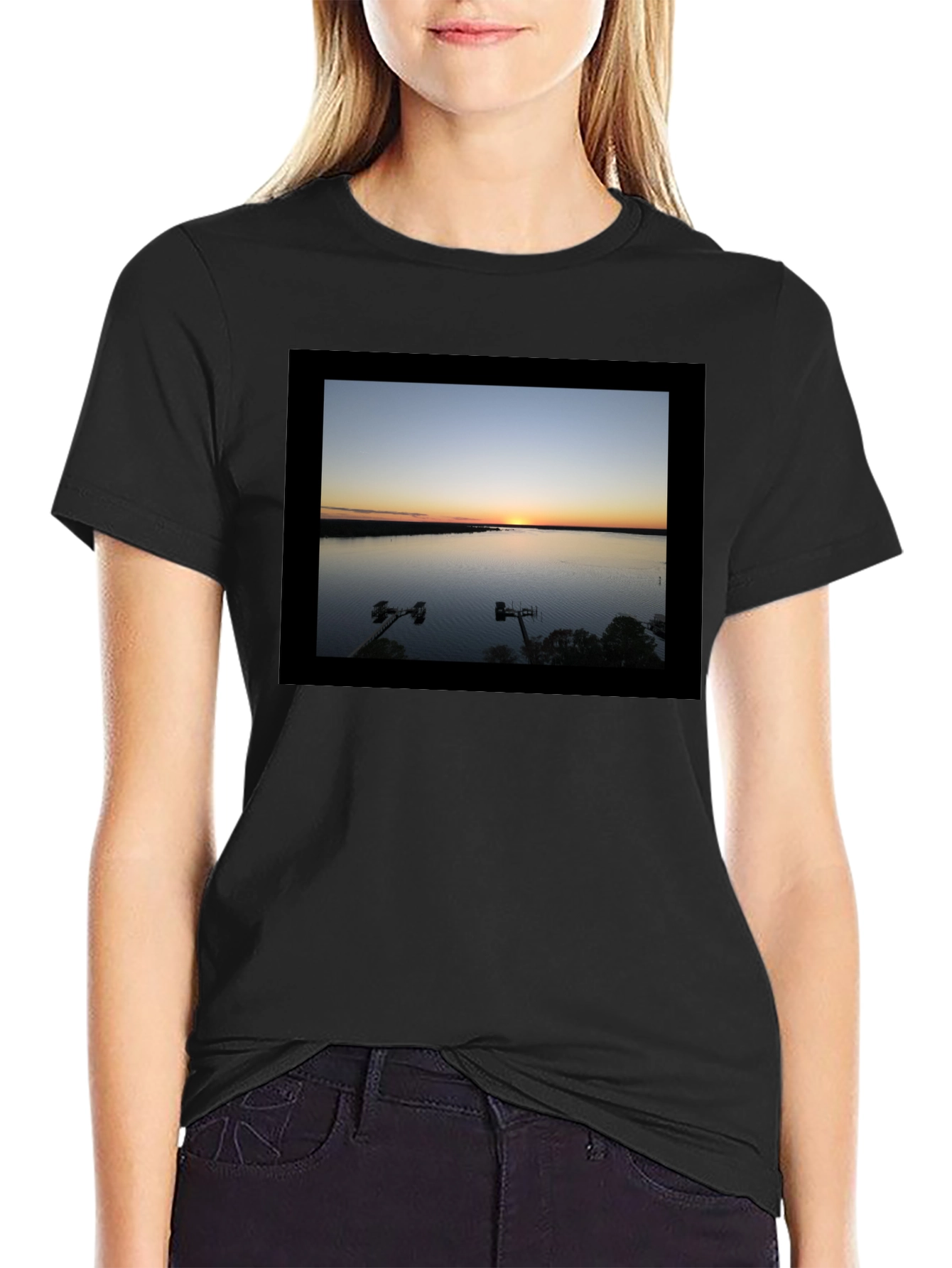 Sunset Lake Graphic Tee - Black