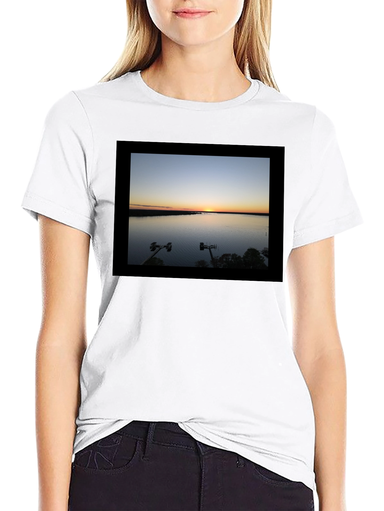 Sunset Lake Graphic Tee - Black