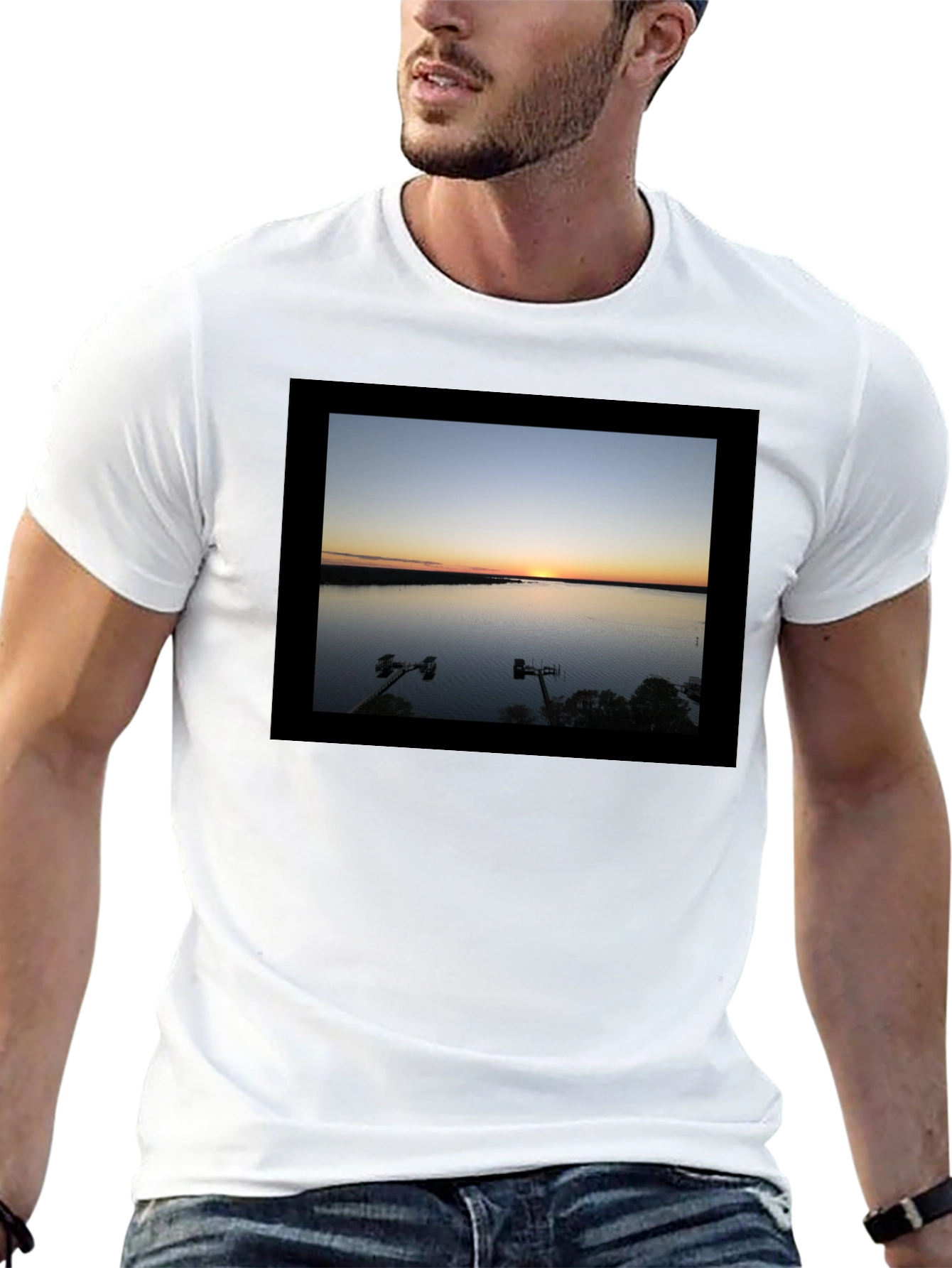 Sunset Lake Graphic Tee - Black