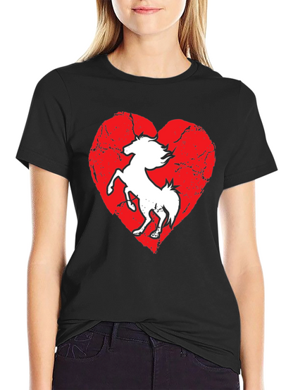 Horse Heart T-Shirt - Black Graphic Tee