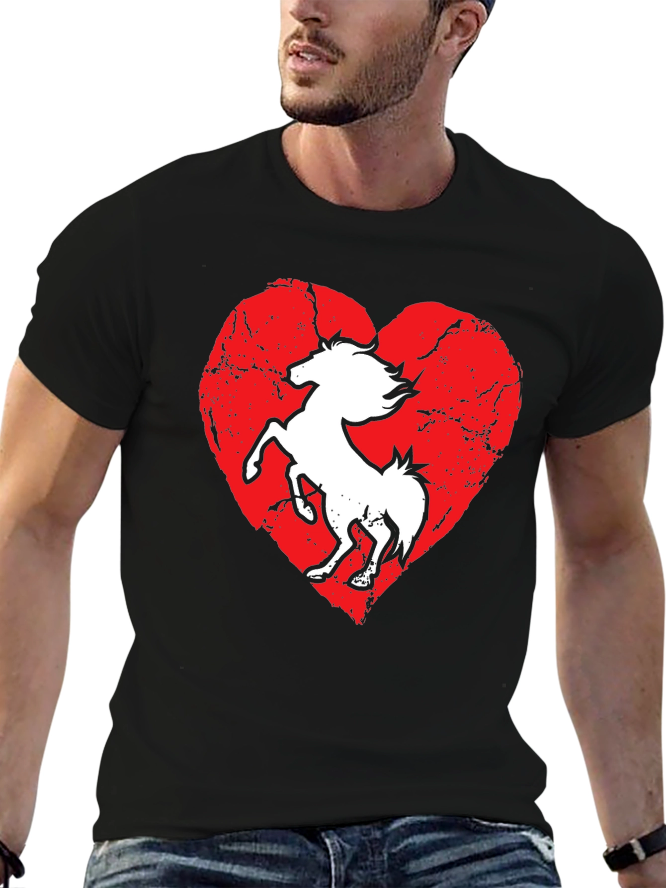 Horse Heart T-Shirt - Black Graphic Tee
