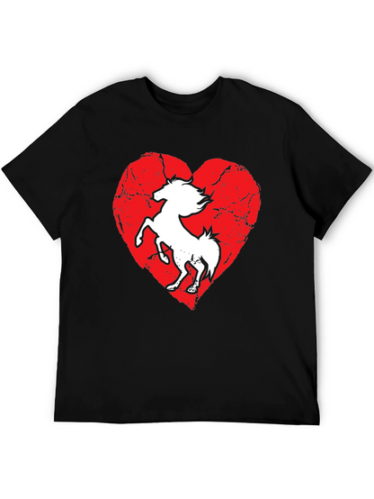Horse Heart T-Shirt - Black Graphic Tee
