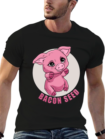 Bacon Seed Pig Graphic Tee - Black