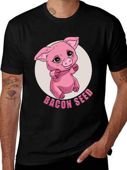 Bacon Seed Pig Graphic Tee - Black
