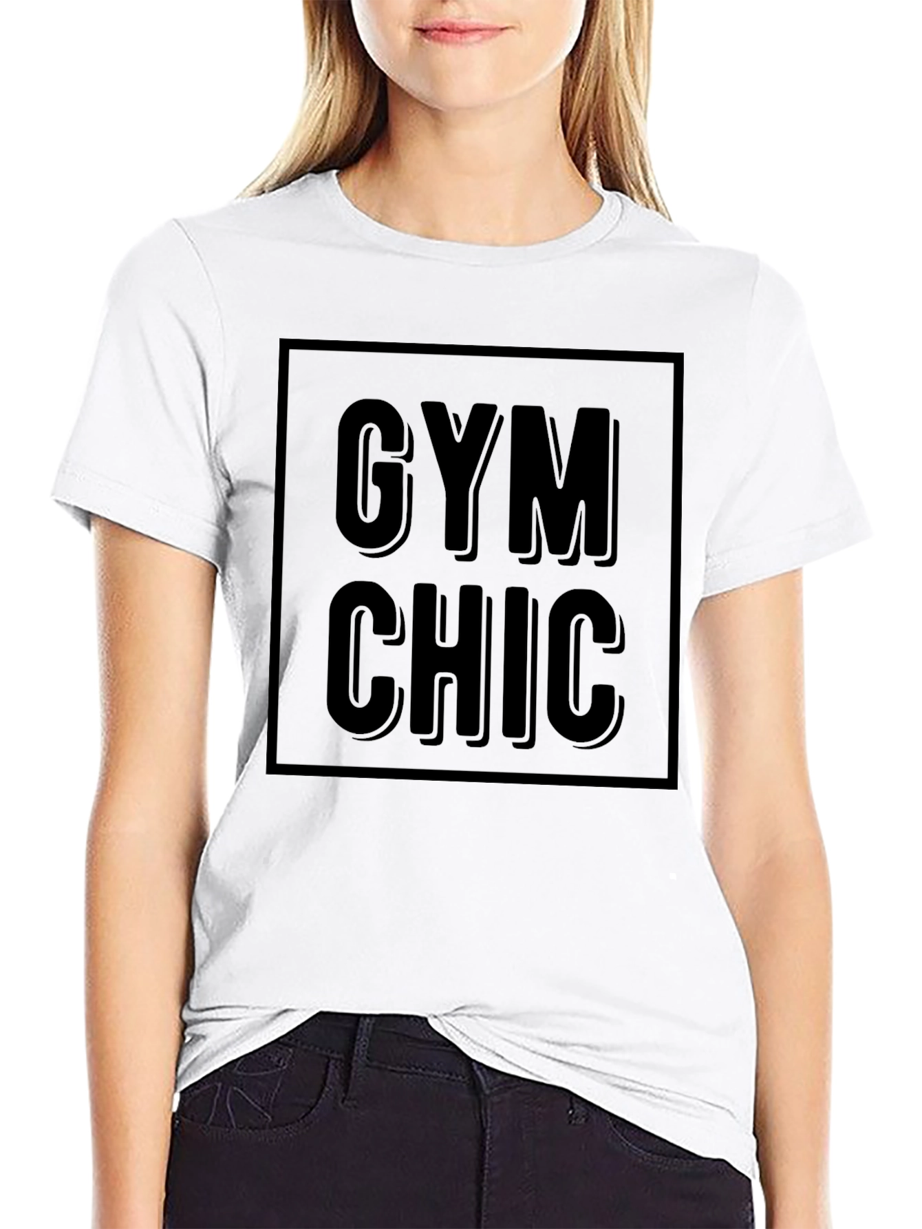 Gym Chic Black Graphic T-Shirt