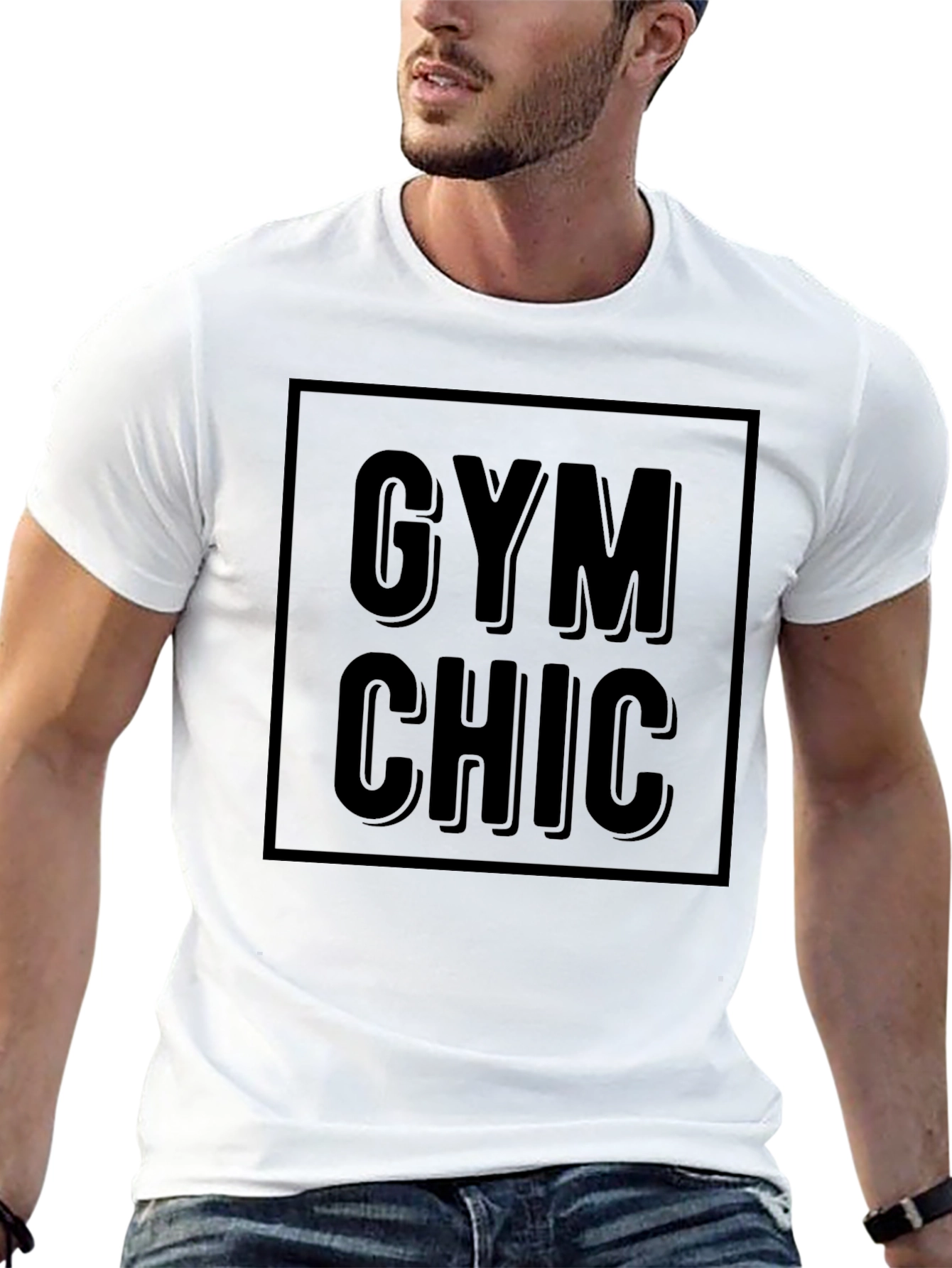 Gym Chic Black Graphic T-Shirt