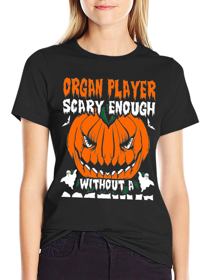 Organ Player Halloween Pumpkin Graphic Tee