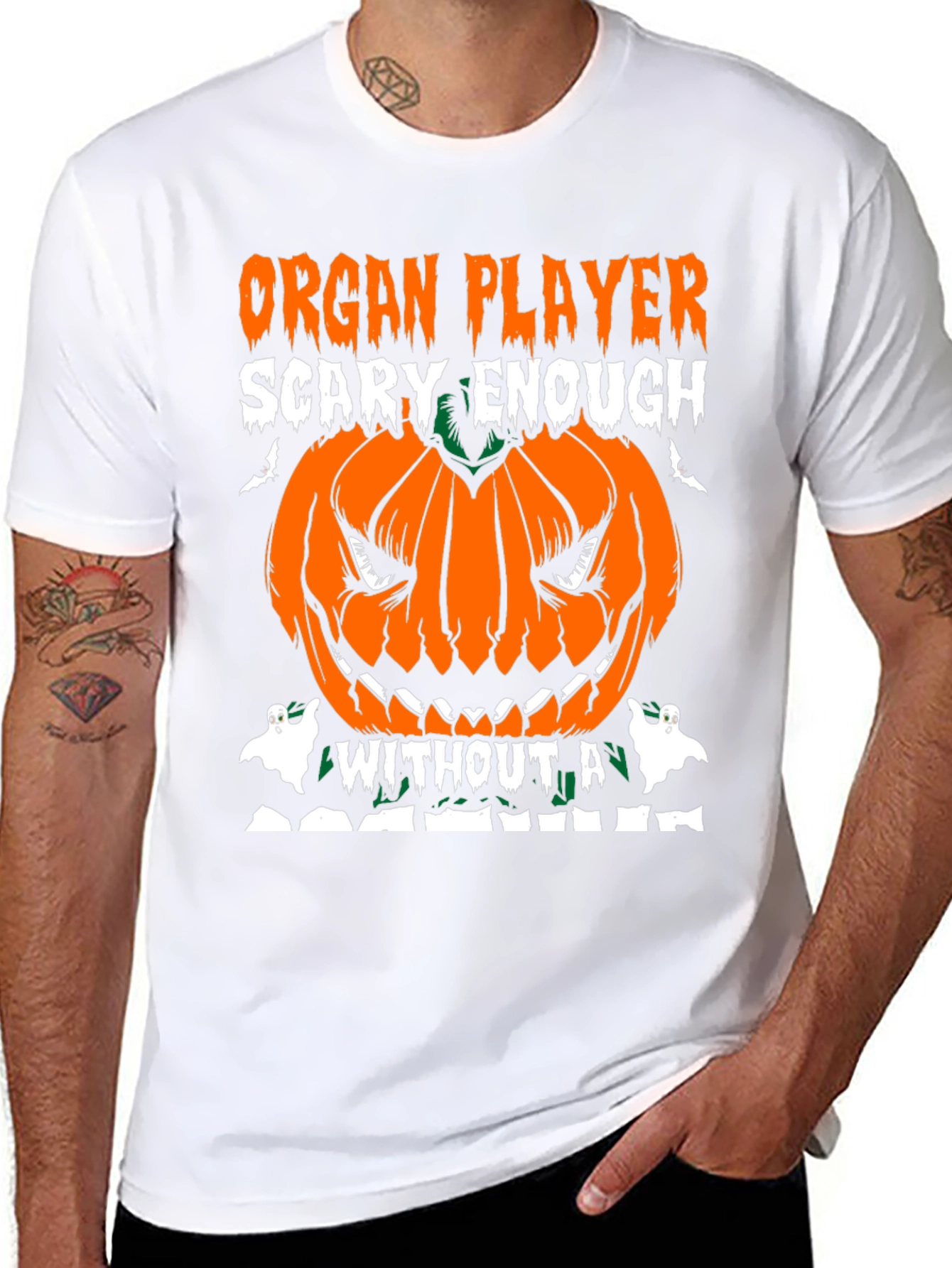 Organ Player Halloween Pumpkin Graphic Tee