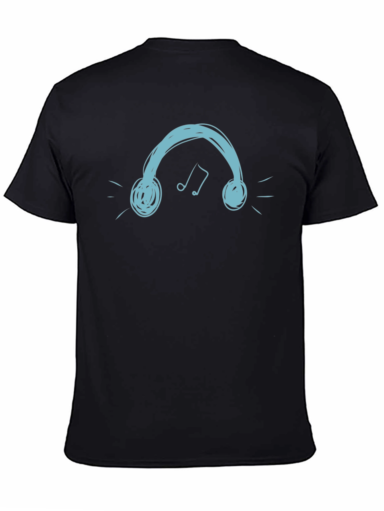 Headphones Graphic Tee - Cool Black T-Shirt