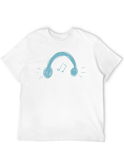 Headphones Graphic Tee - Cool Black T-Shirt