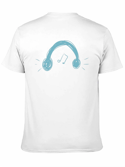 Headphones Graphic Tee - Cool Black T-Shirt