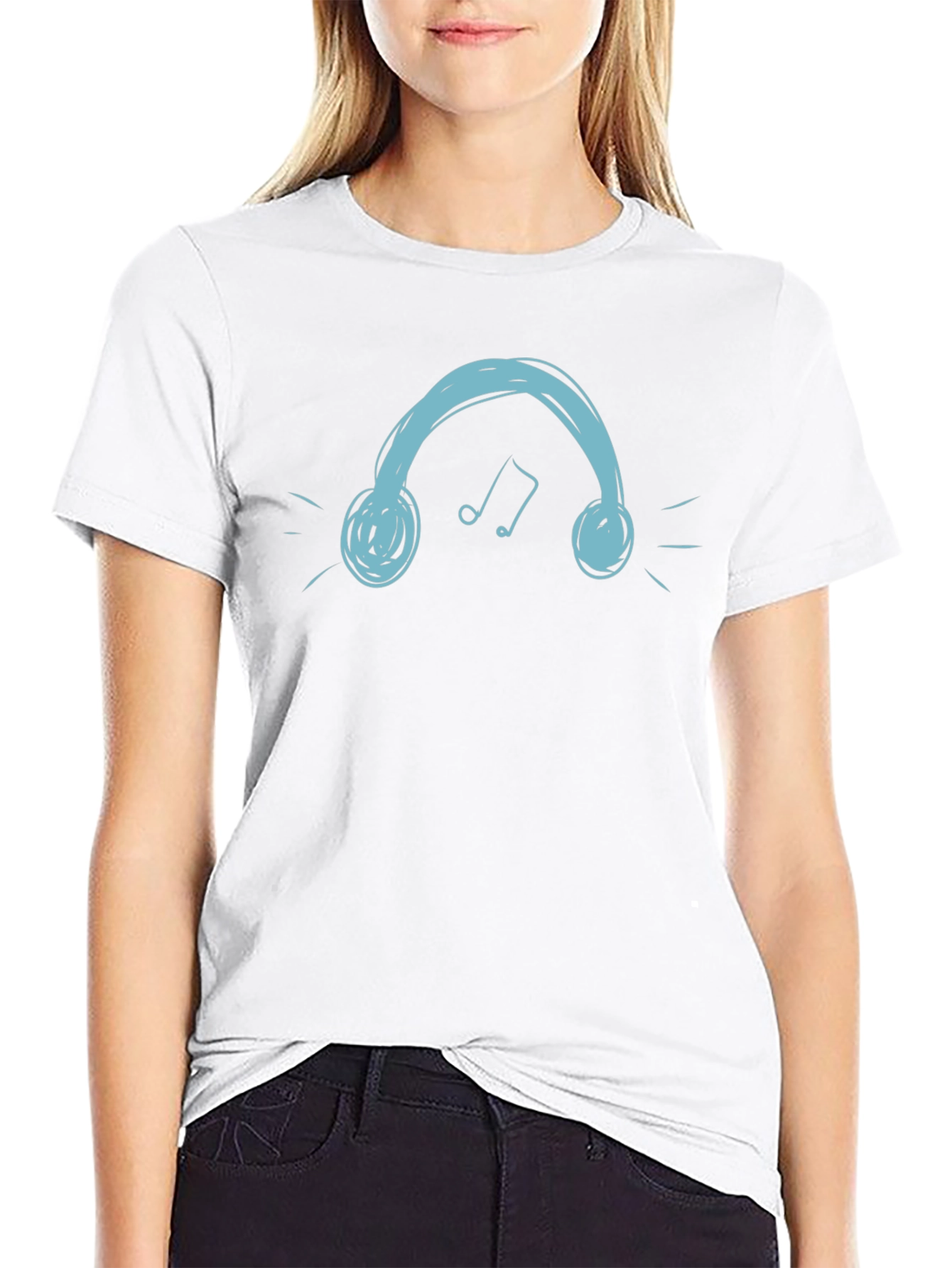 Headphones Graphic Tee - Cool Black T-Shirt