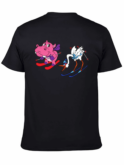Skiing Animals Graphic T-Shirt