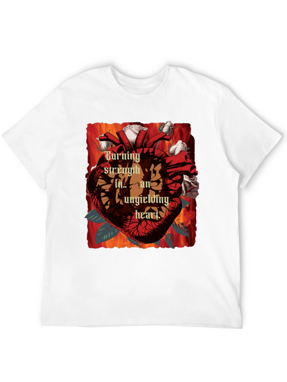 Burning Strength Heart T-Shirt - Unyielding Love