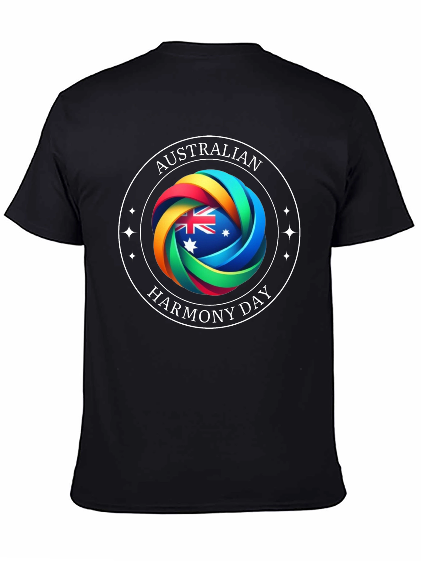 Australian Harmony Day Black T-Shirt