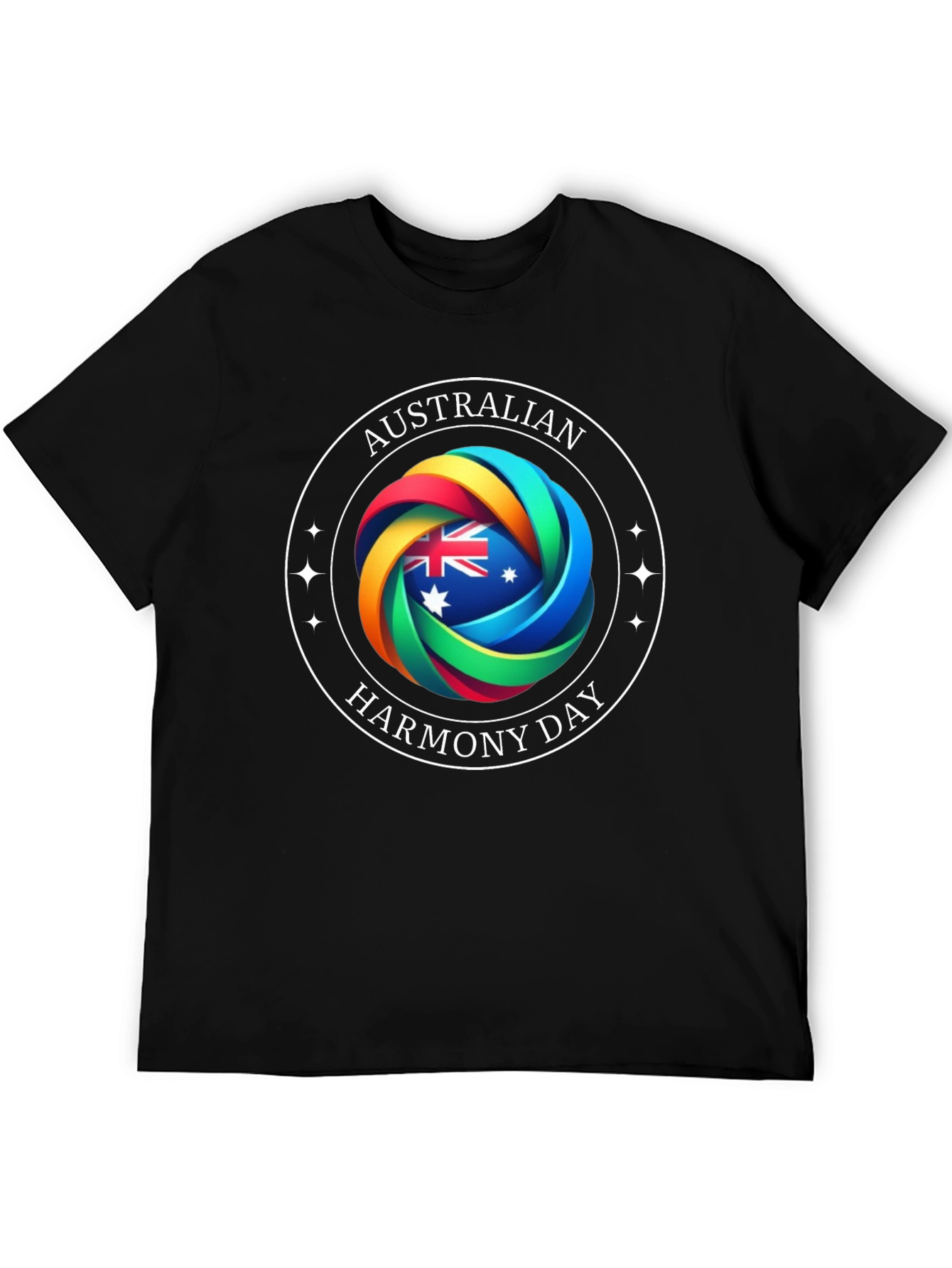 Australian Harmony Day Black T-Shirt