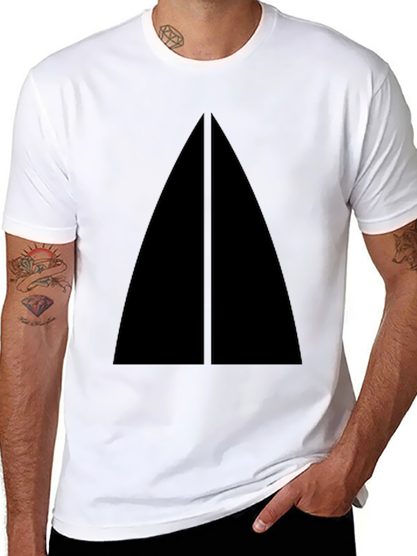 Minimalist Black Triangle Graphic T-Shirt