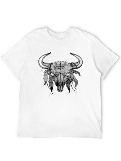 Bull Skull Graphic Tee - Western Style
