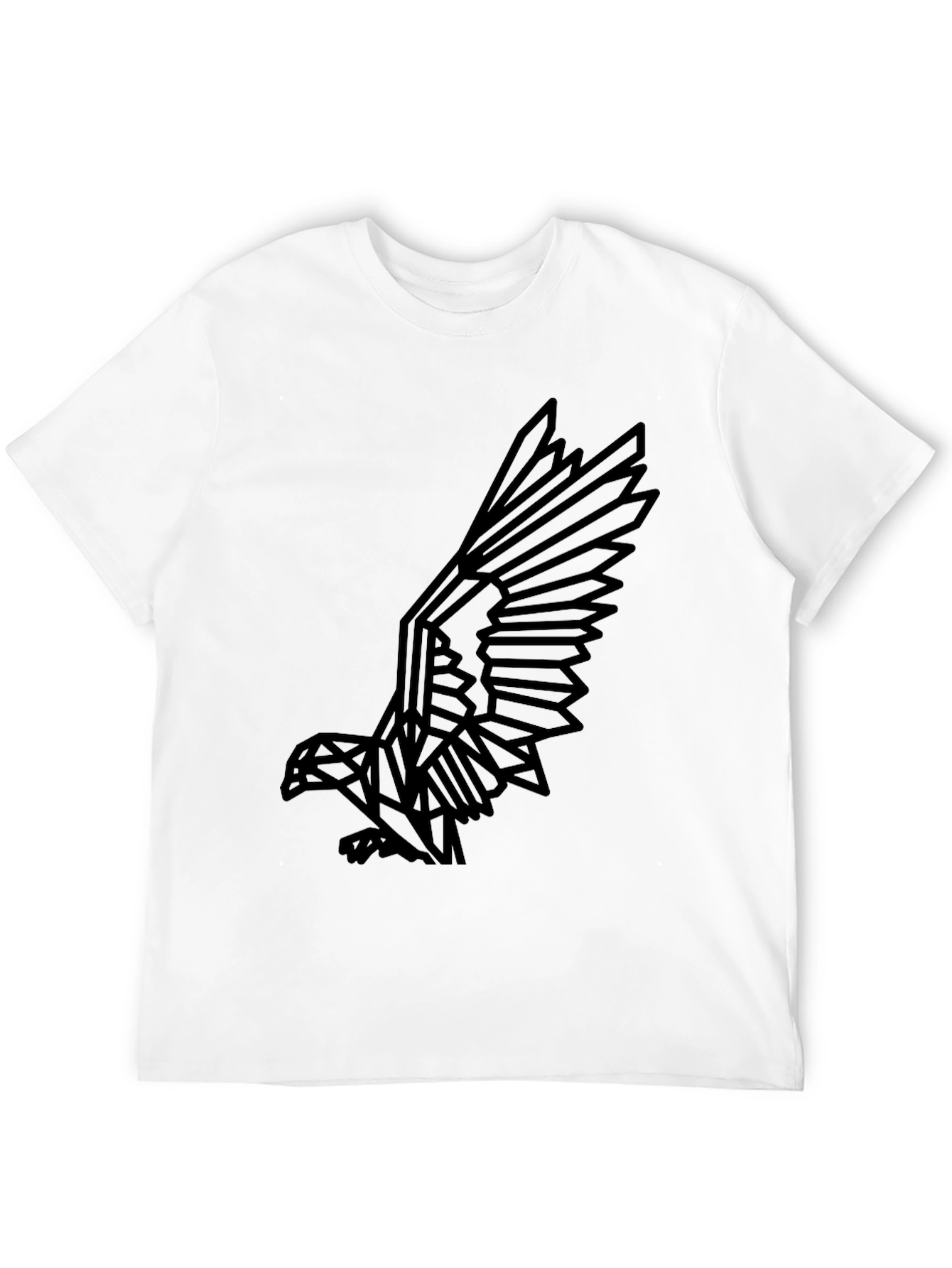 Geometric Eagle Graphic Print Black T-Shirt