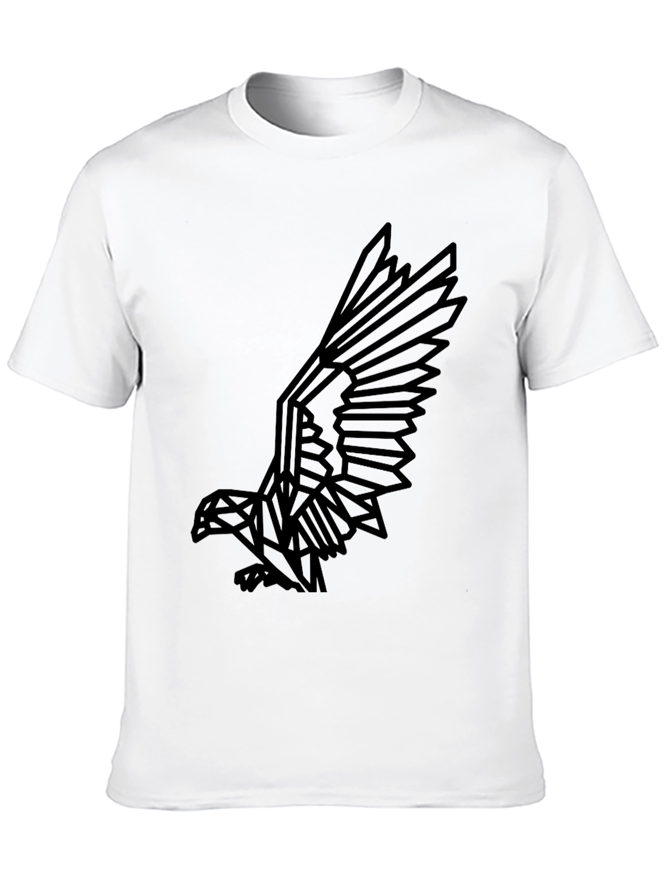Geometric Eagle Graphic Print Black T-Shirt